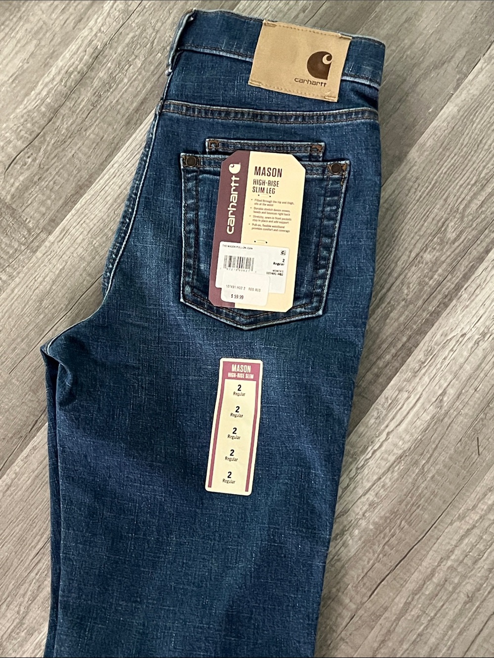Carhartt Mason High-Rise Slim Leg Womens Jeans - Dark Blue